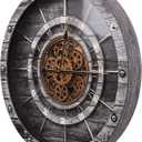 HOIBAI Wall Clock, 27 Inch Moving Gears Clock Large Wall Clock for Living Room Decor Rustic Vintage Industrial Steampunk Farmhouse Big Clock for Home Kitchen Bedroom Office