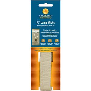 Lamplight Replacement Cotton Flat Wick - 3/4", 3 Count (Pack of 1),White