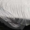 Besutolife White Tablecloths for Rectangle Tables 6ft Spandex Table Skirt One-Piece Wrinkle-Resistant Ruffles Design for Banquets Parties Wedding Dining Table (72" x 30" (Rectangular)