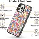 Compatible for iPhone 13 Pro Max Case Cute Aesthetic - Durable Shockproof 6.6 ft Drop Impact Phone Case Cover with Funny Fashion Mushroom Jungle 6.7" Black