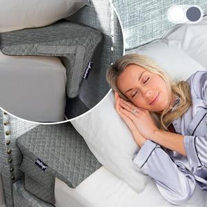 XetraDesign Bed Wedge Pillow for Headboard Gap Up to 7", Triangle Gap Filler for Bed, Mattress Wedge Gap Filler, Headboard Space Filler, Corner Pillow, Grey Twin 39"