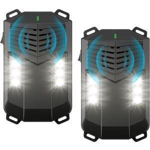 Ultrasonic Repellent Mouse for Cart- Under Hood Battery Powered Plug-in Device, Repels Mice, Rats & Squirrels from Vehicle Engine, Garage, Indoor Outdoor Areas - 2 Pack