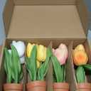 10 Pcs Orange Tulips Artificial Flowers Real Touch Fake Tulips Fake Flowers for Mother's Day 13.5" Faux Tulips Faux Flowers Bulk Artificial Tulips Flowers for Vase Centerpieces Home Wedding Bouquet