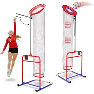 Patented 2in1 Volleyball Setter Training Net Equipment & Vertical Jump Tester Trainer. Setting Target for Jumping Setters Trainers, High Measurement Tool Pole Set for Vollyball Pass Indoor Practice