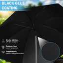 Abbylike 1 Pack 41 Inches Larger Plant Umbrellas for Outdoor 50.7 Inches Higher Adjustable Angles Shade Umbrella with Black Glue Coating 4-prong Base Sun Protection for Potted Plants Garden Bed(Blue)