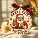 3 x 67 Christmas Ornament - 67 Ornaments for Christmas Tree, Santa Says Six Seven 2025 - Funny 6 7 White Elephant Gifts, Fun for Teen, Kid - Viral Decoration - Meme Acrylic Xmas Gifts