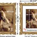 Gold 8x10 Picture Frame Vintage Antique Baroque for Wall or Tabletop Display, Ornate Gothic Victorian Frames Matted to 5x7 Photo