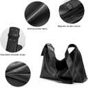 Hobo Bags for Women, Ultra Soft Foldable Vegan Leather Shoulder Handbag, Stylish Slouchy Tote Purses