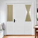 Deconovo Blackout Door Curtain for Glass Doors & Sidelights, Thermal Insulated Privacy Panel with Dual Rod Pockets & Adjustable Tieback, MachineWashable Curtain (25W x 40L, Beige, 1 Panel)