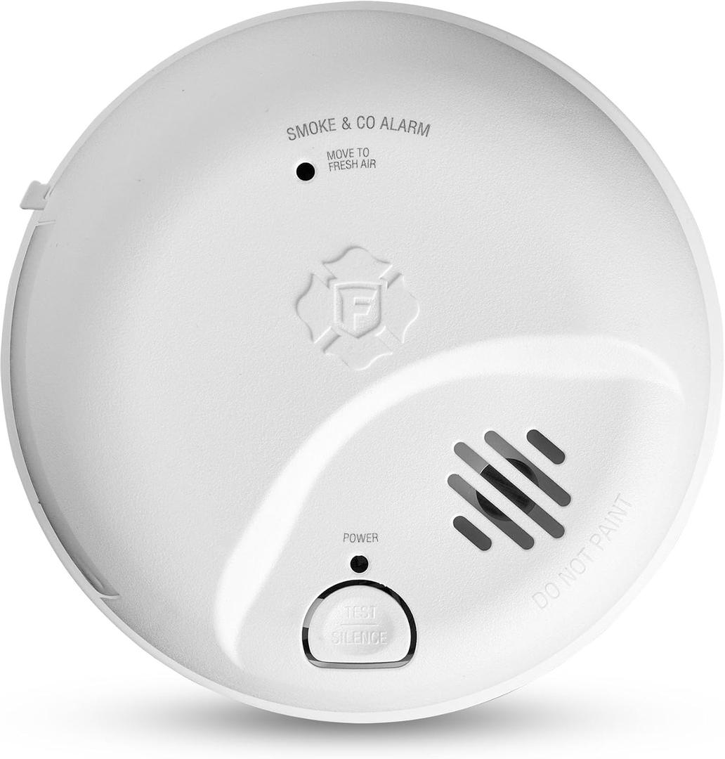 First Alert BRK Combination Smoke & Carbon Monoxide Alarm, Battery Operated Detector with Test & Silence Button, SMICO100, 1-Pack, Best By 02/10/2026
