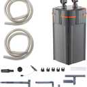 Happybuy 660GPH Aquarium Filter, 5-Stage Canister for 235 Gallon Fish Tanks, UV Protection, Ultra-Quiet Submersible Power Filter, 25W