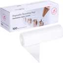 Keenpioneer 18-Inch Piping Bags, Large Capacity, Biobased Disposable Cake Decorating Pastry Bag - Pack of 100
