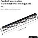 Coolmusic Portable Piano Keyboard Foldable: Portable Keyboard Piano 88 keys Semi-Weighted keyboard Electric Folding Piano Kit