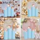 Cylinder Stand Covers for Party 3Pcs Spandex Cylinder Pedestal Stand Covers Cylinder Plinth Stand Cover for Party Backdrop Decor Baby Shower Birthday Wedding, Dusty Blue