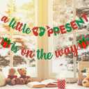 6 x A Little Present Is On The Way Banner - Christmas Baby Shower Decorations Winter Party Supplies