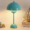COSYLUX Modern Small Table Lamp for Bedroom, Cute Dome Shade Reflecting Light Reading Lamp for Living Room, Kid's Room, Study, Office, Beside Bedside Nightstand Desk Lamp(Turquoise Blue)