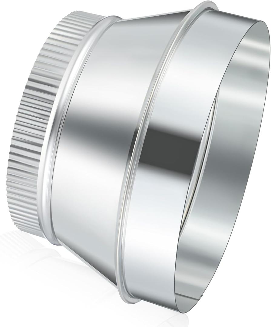8 Inch to 6 Inch Duct Reducer Increaser Galvanized Steel Air Duct Adapter Round Crimped Pipe Connector Fitting Coupling for HVAC Ventilation Systems