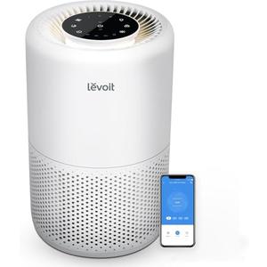 LEVOIT Air Purifier for Home Bedroom Dorm Room, Smart & Voice Control, AHAM Verifide, 3-in-1 Filter With HEPA Sleep Mode, for Pollen, Pollutants, Smoke, Dander, Dust, Core 200S-P, White