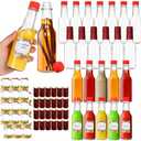 AuroTrends Hot Sauce Bottles 5 oz 18Pack, Empty Wine Bottles with Caps/Shrink Capsules/Stickers -5oz Clear Woozy Bottles/Glass Bottles with Lids (Red Lids- 5 fl.oz/ 18Pack)
