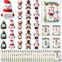 Gejoy 25 Set Positive Mini Figurines Gifts Miniature Emotional Mini Rubber Toy with Positive Card Gift Bags Inspirational Birthday Gifts for Coworkers Employees (Santa Style)