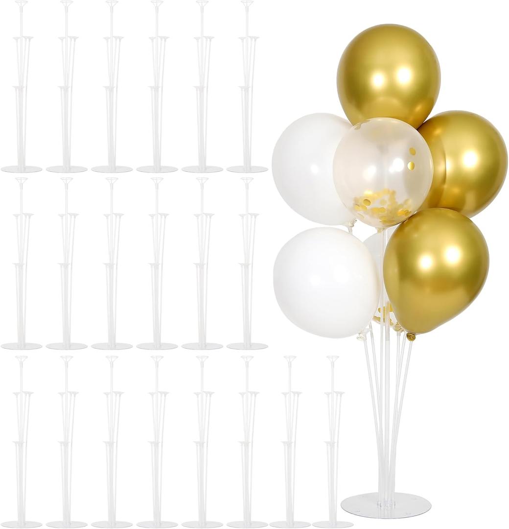 20 Sets Balloon Stand Kit, Balloon Sticks Holder with Base Birthday Wedding Graduation Party Decortaions Table Centerpieces Balloon Arch kit