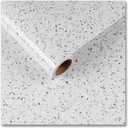 CRE8TIVE Granite Contact Paper 24"x118" White Granite Wallpaper Peel and Stick Countertops Self Adhesive Waterproof Marble Glossy Vinyl Paper Roll for Kitchen Bathroom Cabinets Counters Desk Decor
