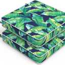 LVTXIII Patio Chair Cushions 22"x22"x3", Water-Repellent Outdoor Seat Cushions for Patio Furniture, Square Chair Pads with Ties for Home Garden Decoration, Set of 2, Hanalei Lagoon