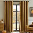 MIULEE Velvet Curtains Gold Elegant Grommet Curtains Fall Thermal Insulated Soundproof Room Darkening Black Out Curtains/Drapes for Classical Living Room Bedroom Decor 52 x 108 Inch Set of 2