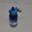 Ello Emma 14oz Vacuum Insulated Stainless Steel Kids Water Bottle with Straw and Built-in Carrying Handle and Leak-Proof Locking Lid for School Backpack, Lunchbox and Outdoor Sports (Touchdown Blue)