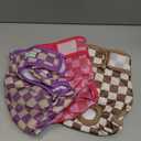 wegreeco Washable Female Dog Diapers Highly Absorbent Reusable Diapers for Dog in Heat Period Diapers, 3 Pack (Checkerboard Red, Purple, Coffee, Medium) (Medium (12"-15" Waist))