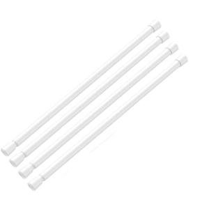 AIZESI Spring Tension Rods Adjustable Tension Curtain Rod Small Tension Rod No Drilling Expandable Spring Loaded Curtain Tension Rod（White,18" to 28"-4Pcs)