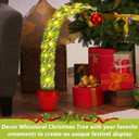 3ft Whimsical Christmas Tree Large Lime Green Artificial Curved Prelit Xmas Tree with Red Ball and 30 LED Light String for Indoor Outdoor Porch Christmas Decorations