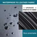 HFCNMY Stool Covers,2Pcs Stretch Waterproof PU Bar Stool Covers Round,Leather Bar Stool Seat Cover,Round Barstool Cover Slipcover with Elastic Bands for 15-18 in Large,Black