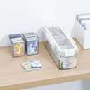 Yesesion 2 Pack Card Storage Box for Top Loader, Clear Display Case with Lid and Handle for Collectible Trading Baseball Football Game Card, Portable Art Crafts Organizer