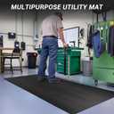 Anti-Fatigue Rubber Floor Mats Non Slip Rubber Utility Mat for Entrance, Home Gym, Exercise Equipment, Garage, Under-Sink, Patio, and Door Mat Black 36" x 60"
