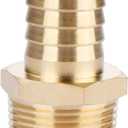 U.S. Solid Brass Hose Fitting, Adapter, 3/4" Barb x 3/4" NPT Male Pipe Fittings