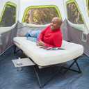 Coleman Queen-Size Airbed Cot Combination, Folding Air Mattress with Steel Frame & Side Table, Battery Pump Included, Great for Camping, Lounging, Elevated Sleeping, Guests, & More