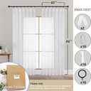 OWENIE White Pinch Pleated Sheer Curtains 84 Inches Long 2 Panels Set for Bedroom Living Room, Soft Airy Light Filtering Sheer Privacy Curtains Drapes, White, 2Pcs, Each 40x84 Inch