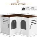 31.5in Corner Cat Litter Box Enclosure with Double Room, White