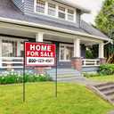 Home For Sale Sign with Stakes, 30 Tall, Double Sided Signs, For Sale By Owner Signs for Real Estate, Yard Sign for Home House Real Estate,(3 Pack)