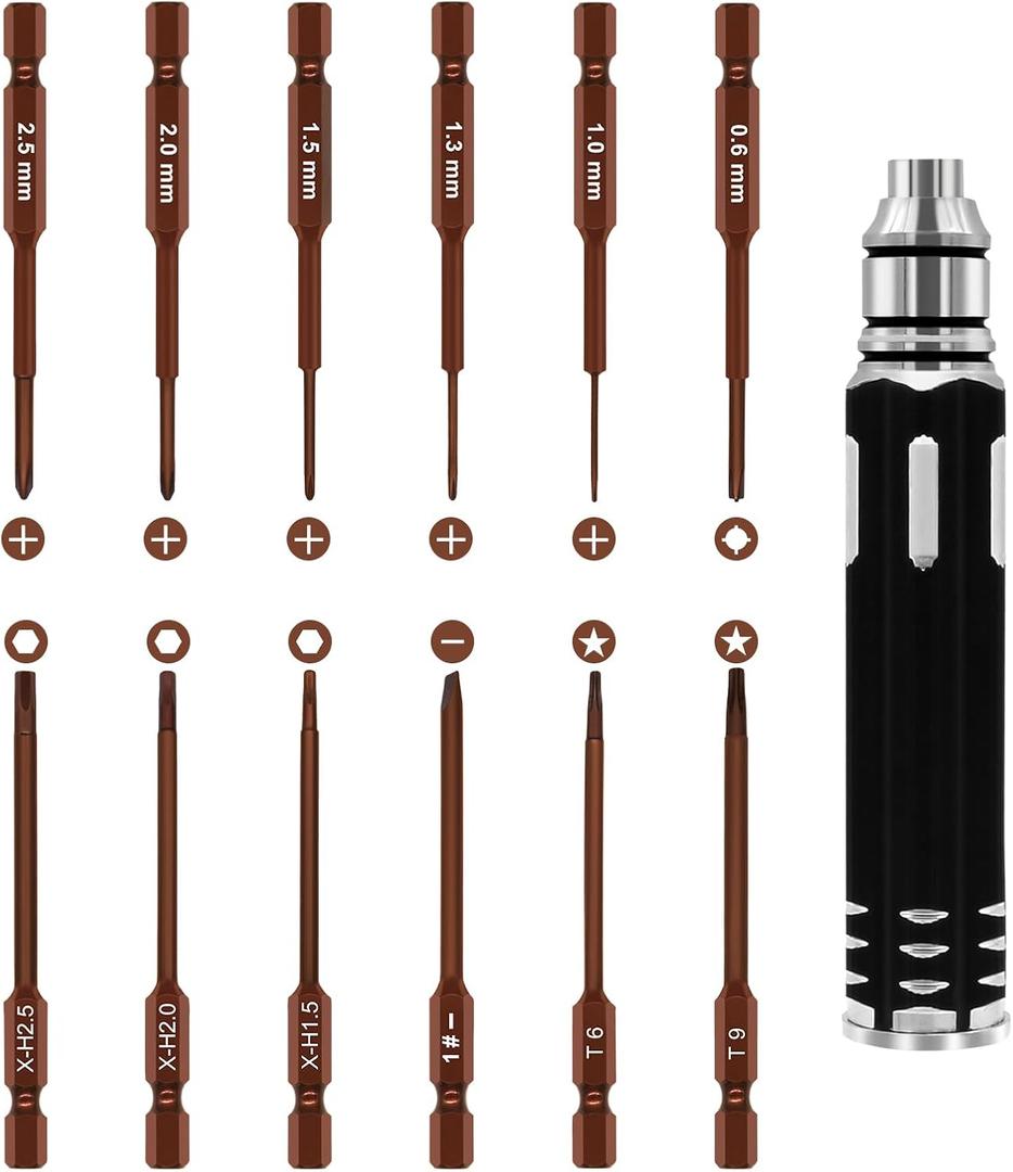 Repair Screwdrivers Tool Set for DJI Air 2/2S/3 Mavic 2/Phantom 3 4/4 Pro Mini 2/SE/Spark Avata Drone and Other RC Car Model Quadcopter Boat Home Appliances Repair 12 in 1