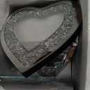 Set of 2 Crystal Crush Diamond Candle Sconces, Gorgeous Silver Mirrored Wall Sconce, Candle Holder Glass Wall Decorations for Home Dcor, Living Room, Dining Room.Heart Shaped