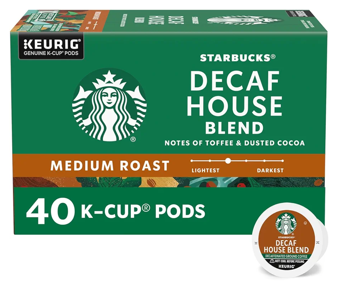 Starbucks K-Cup Coffee Pods, Medium Roast Hot or Iced Coffee, Decaf House Blend, 40 Keurig Pods BBD Feb 23 2026