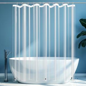 Plastic Shower Curtain Liner Premium Light Weight 72" x 72" Transparent Bathroom Shower Showroom Curtain Liner with Rustproof Metal Gromments