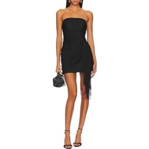 NADIA FRACA Women's Sexy Mesh Strapless Off Shoulder Y2k Bodycon Dress Backless Tube Draped Ruched Mini Dress Size Small NADIA FRACA Women's Sexy Mesh Strapless Off Shoulder Y2k Bodycon Dress Backless Tube Draped Ruched Mini Dress Size Small