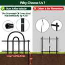 Decorative Garden Fence, 15 Panels No Dig Fence, 21.25 ft(L) x 13 in(H) Animal Barrier for Dogs Rabbits, Rustproof Metal Arched Decorative Garden Fences for Flower Bed, Outdoor, Yard, Patio