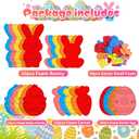 100 PCS Easter Crafts Kit for Kids DIY Foam Stickers - Bunny Eggs Baby Chicks Cutouts for Easter Bulletin Board & Classroom Decorations, Spring Party Home Wall Decor Crafts Supplies