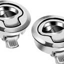 2PCS Boat Latch Flush Pull Slam Latch for Marine Boat Boor Latches 1/4'' Door Cabinet Hardware Silver Zinc Alloy (2 Pieces, Silver_1)