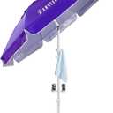 AMMSUN Shade Umbrella, Premium Portable Umbrella with Stand, 6.5ft Lightweight Free Standing Canopy for Sporting Games, Adjustable Instant Sun Protection and Easy to Carry, Purple