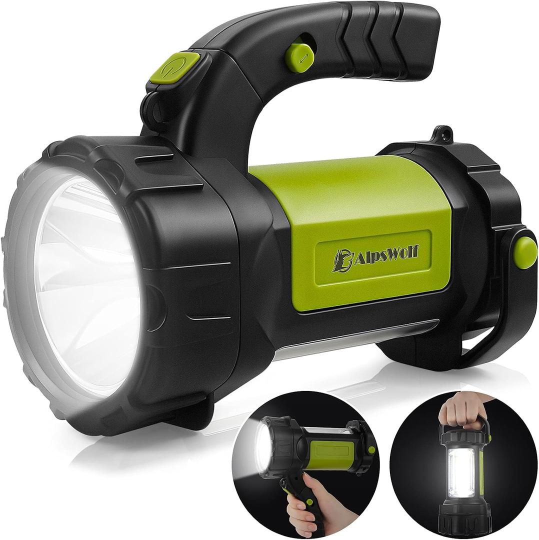 AlpsWolf Camping Lantern Rechargeable, LED Flashlight Spotlight Lantern with 800LM, 3600 mAh, Strap Included Portable Bright Camping Light for Emergency, Outdoor Hiking, Power Outages